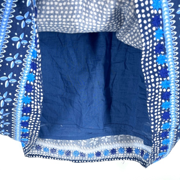 Vineyard Vines Dot Border Print Shift Dress Linen Blend Size 12 - Picture 9 of 11